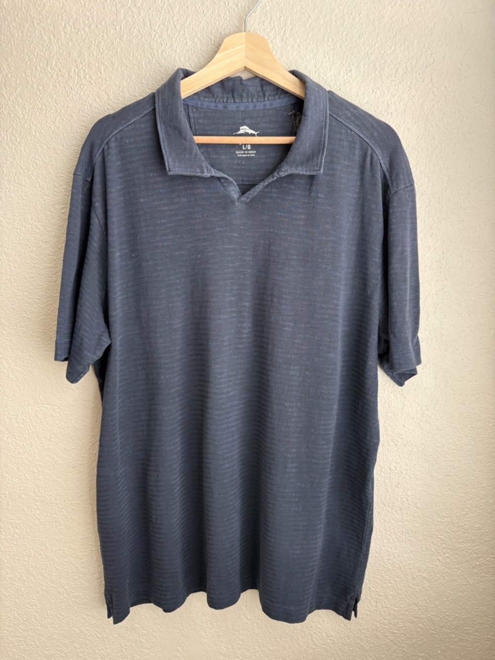 Tommy Bahama Men's Cotton Textured Short Sleeve Polo Shirt Size L Summer Casual